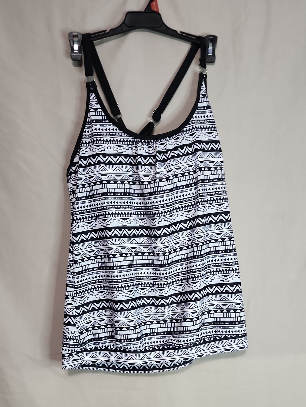 Black & White Aztec Print Tank Swimsuit